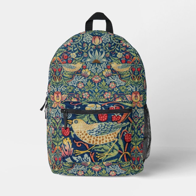William Morris - Strawberry Thief Printed Backpack (Front)