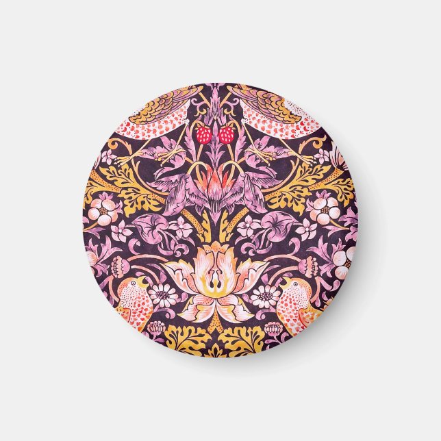 William Morris Strawberry Thief Purple Version Magnet (Front)