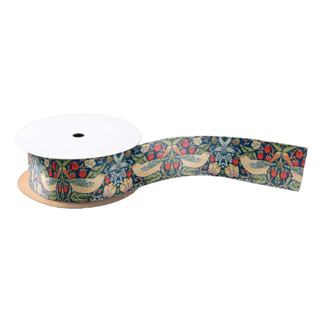 William Morris Strawberry Thief satin ribbon  (Spool)