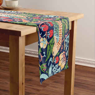 William Morris Strawberry Thief Satin Ribbon Short Table Runner