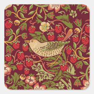 William Morris Strawberry Thief Square Sticker