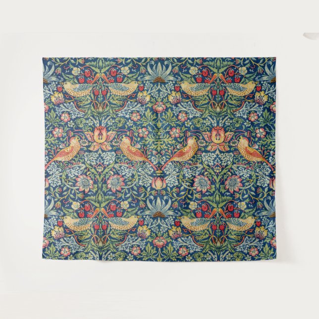 William Morris - Strawberry Thief Tapestry (Front (Horizontal))