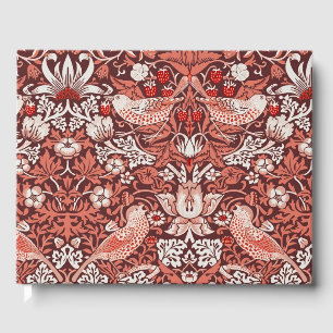 William Morris Strawberry Thief Terracotta Bird Guest Book