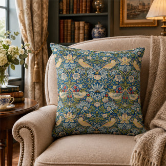 William Morris Strawberry Thief Throw Pillow