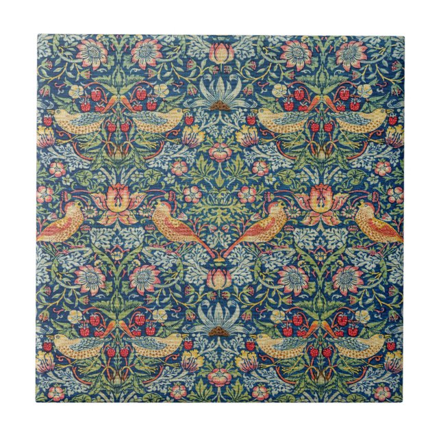 William Morris - Strawberry Thief Tile (Front)