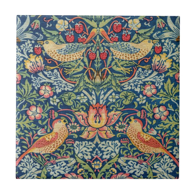 William Morris - Strawberry Thief Tile (Front)