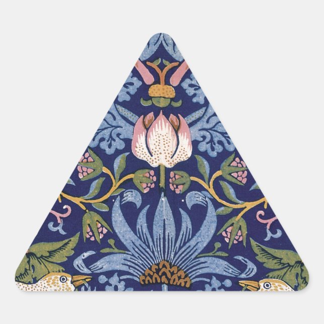 William Morris Strawberry Thief Triangle Sticker (Front)