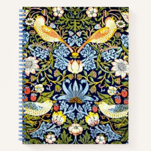 William Morris: Strawberry Thief vintage design, Notebook