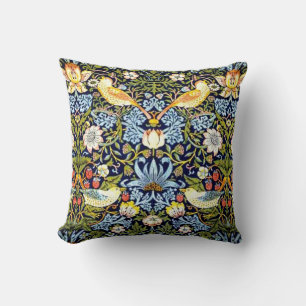 William Morris: Strawberry Thief vintage design Th Throw Pillow