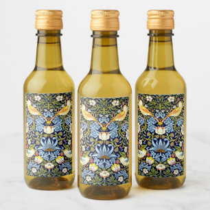 William Morris: Strawberry Thief vintage design, Wine Label