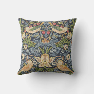 william-morris-strawberry-thief-wallpaper throw pillow