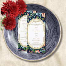 William Morris Strawberry Thief Wedding Program