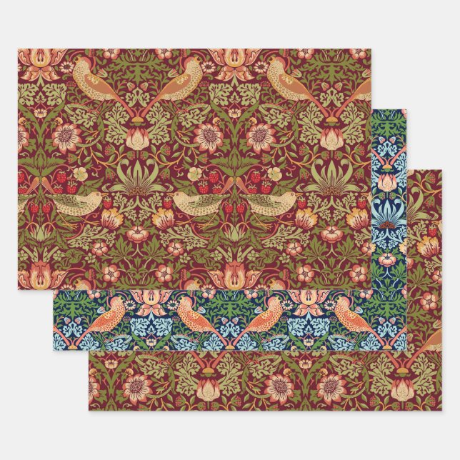 William Morris Strawberry Thief Wrapping Paper (Set)
