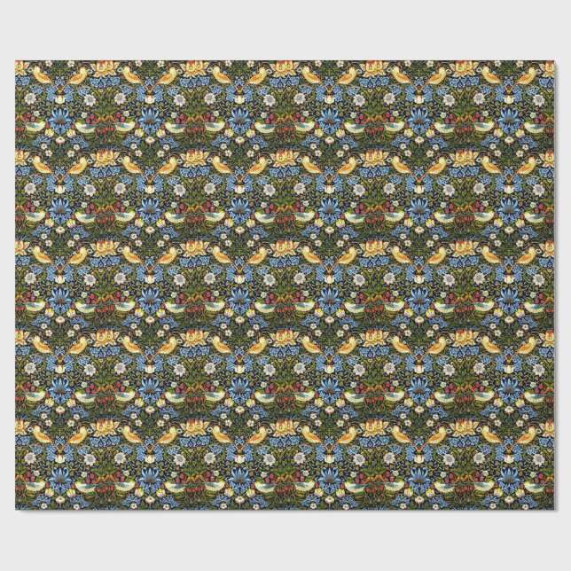 William Morris, Strawberry Thief Wrapping Paper (Flat)