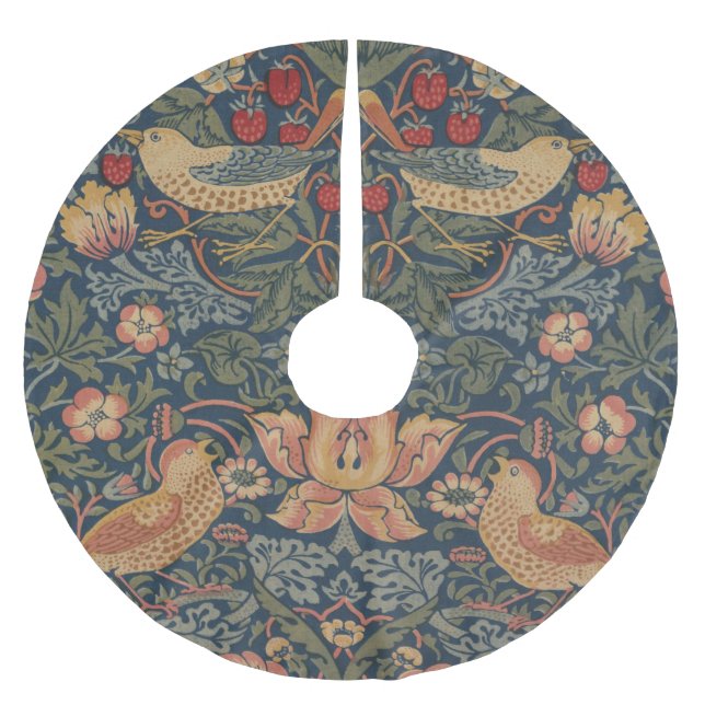 William Morris Strawberry Thieves Birds Brushed Polyester Tree Skirt (Front)