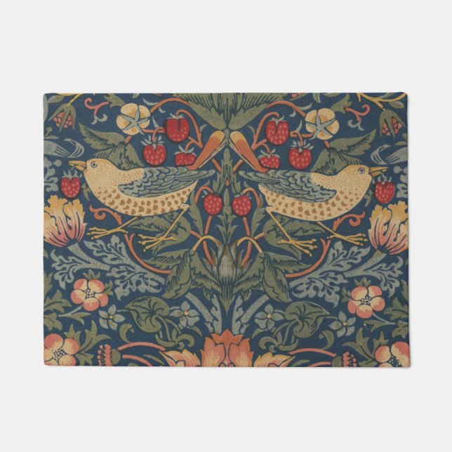 William Morris Strawberry Thieves Birds Doormat (Front)