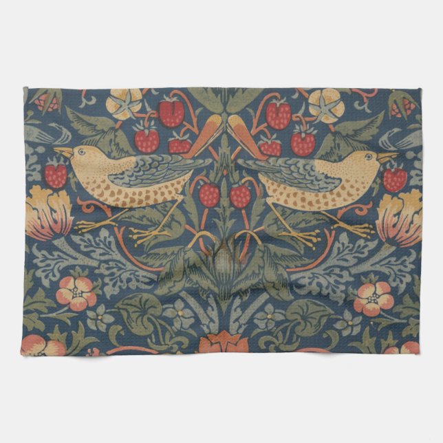 William Morris Strawberry Thieves Birds Kitchen Towel (Horizontal)