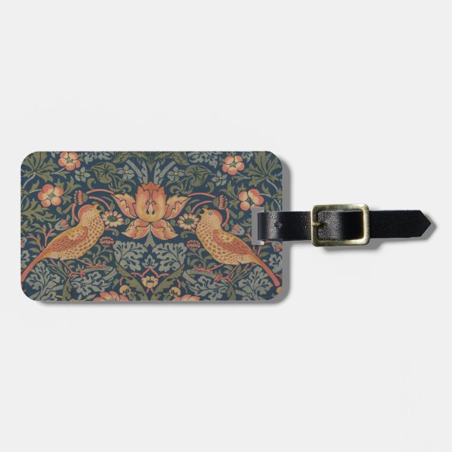William Morris Strawberry Thieves Birds Luggage Tag (Front Horizontal)