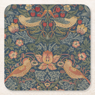 William Morris Strawberry Thieves Birds Square Paper Coaster