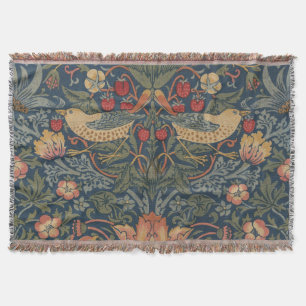 William Morris Strawberry Thieves Birds Throw Blanket