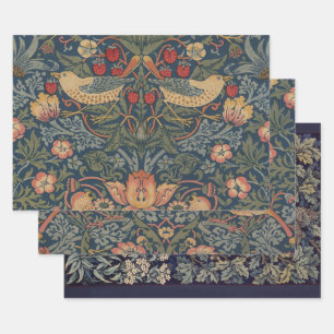 William Morris Strawberry Thieves Birds Wrapping Paper Sheet