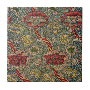 William * Morris Stripes and Flowers Tile