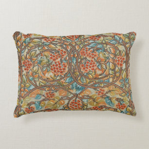 William Morris Style Cottagecore Squirrel Floral Accent Pillow