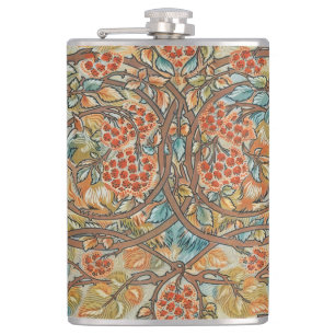 William Morris Style Cottagecore Squirrel Floral Hip Flask