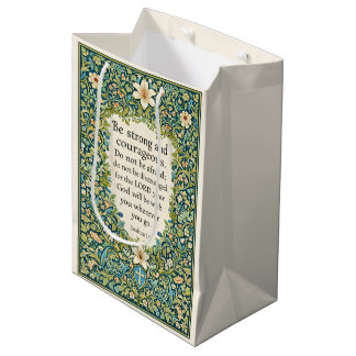 William Morris style floral and scripture Medium Gift Bag