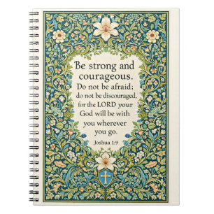 William Morris style floral and scripture Notebook