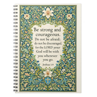 William Morris style floral and scripture Notebook