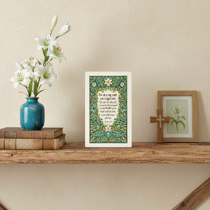 William Morris style floral and scripture Plaque