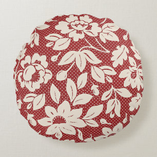 William Morris Style Floral Pattern Round Pillow