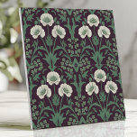 William Morris-Style Green and Ivory Floral Tile<br><div class="desc">Capture the timeless beauty of William Morris-inspired design with this elegant tile featuring intricate green and ivory floral patterns on a deep plum background. Perfect for backsplashes, accent walls, or adding classic sophistication to any space, this symmetrical design embodies vintage charm and artistry.</div>