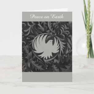 William Morris-style peace dove christmas card