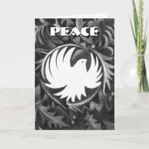 William Morris-style peace dove christmas card