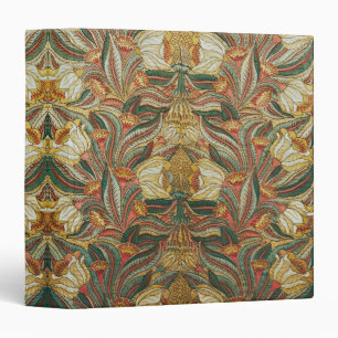 William Morris Style Pink Green Botanical Binder