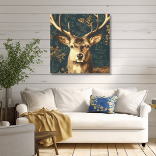 William Morris Style Vintage Deer Canvas Print