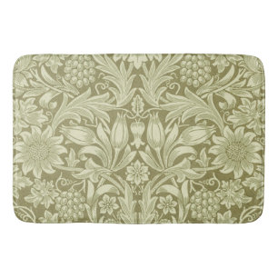 William Morris Sunflower Green Flower  Bath Mat