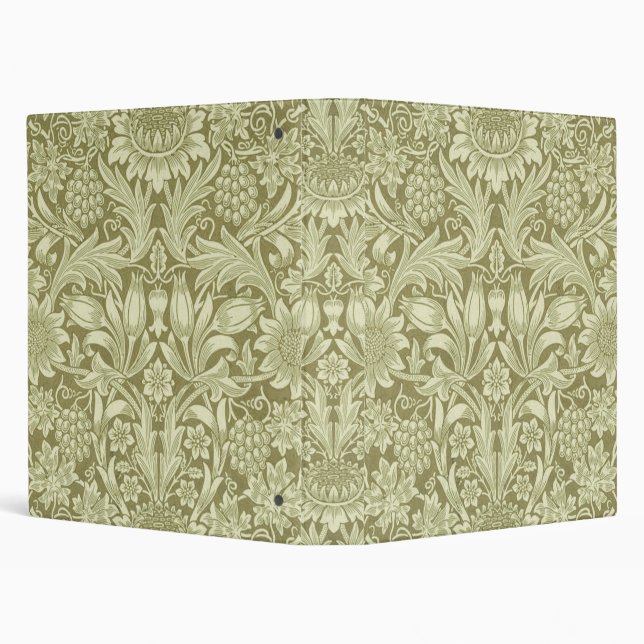 William Morris Sunflower Green Flower  Binder (Background)