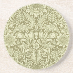 William Morris Sunflower Green Flower Coaster