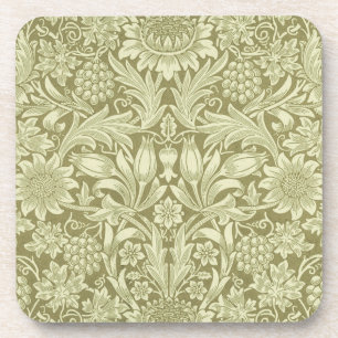 William Morris Sunflower Green Flower Coaster