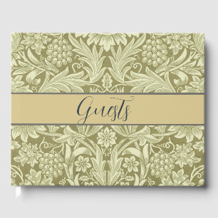 William Morris Sunflower Green Flower Guest Book