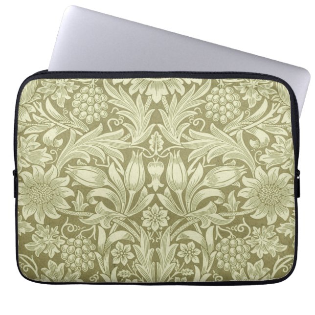 William Morris Sunflower Green Flower  Laptop Sleeve (Front)
