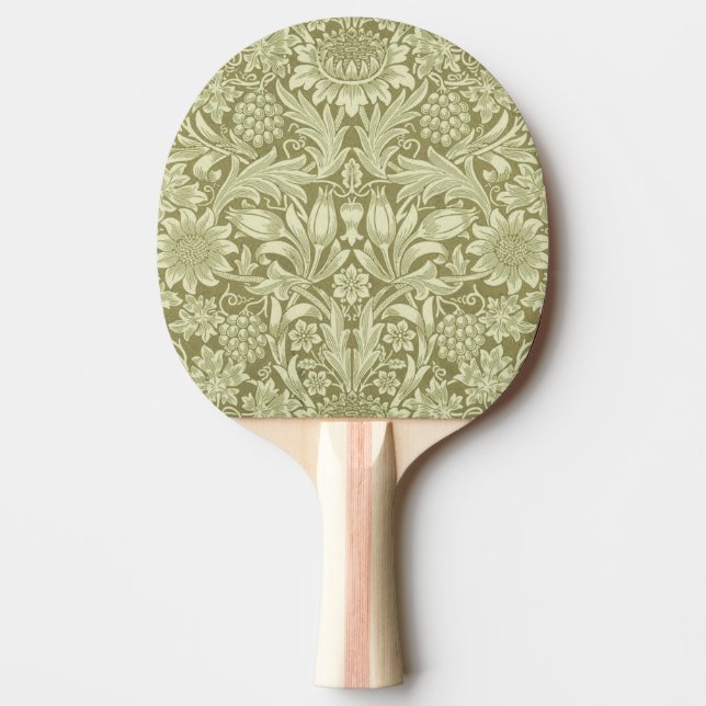 William Morris Sunflower Green Flower  Ping Pong Paddle (Front)