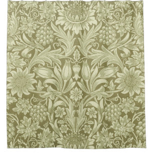 William Morris Sunflower Vintage Olive Damask