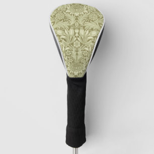 William Morris Sunflower Vintage Olive Damask Golf Head Cover