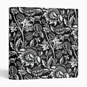 William Morris Sunflowers, Black and White Binder
