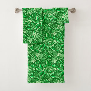 William Morris Sunflowers, Emerald Green Bath Towel Set
