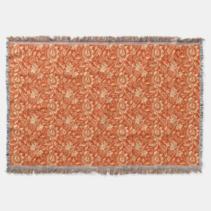 William Morris Sunflowers, Mandarin Orange Throw Blanket